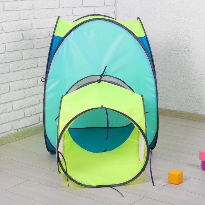 Палатка "Радужный домик" из квадрат.палатки и 1-секционного тоннеля ПИ-004КТ-СТ2