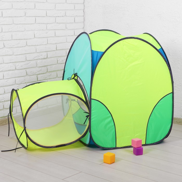 Палатка "Радужный домик" из квадрат.палатки и 1-секционного тоннеля ПИ-004КТ-СТ2