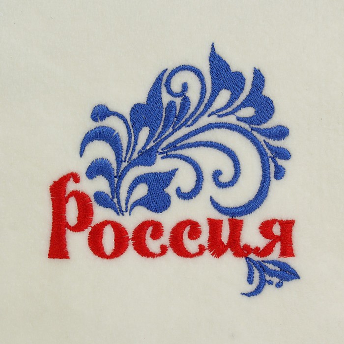 Шапка банная в косметичке "Россия с вензелями" белая