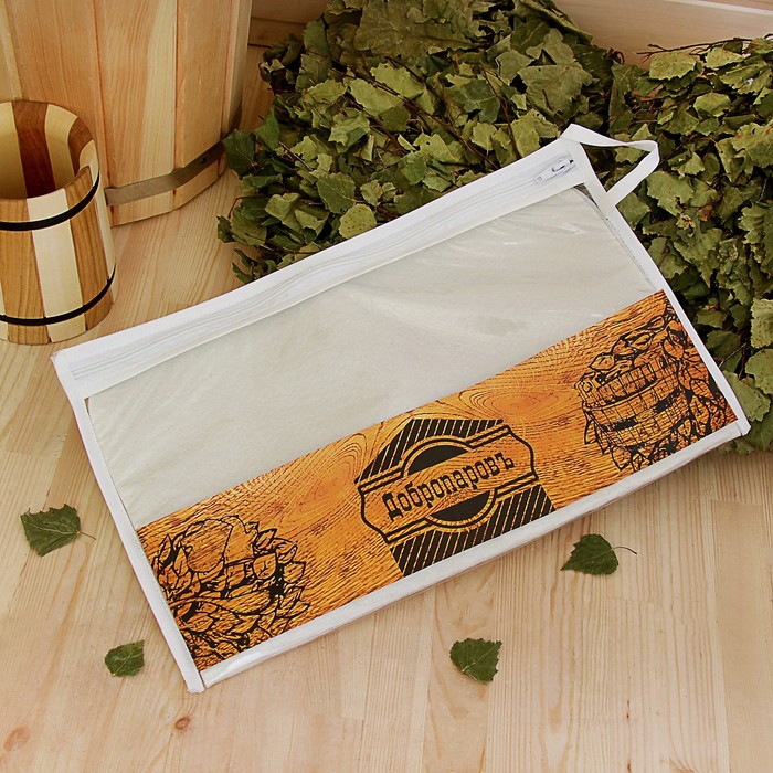 Коврик для бани в косметичке "Классический" овальный, белый