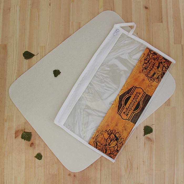 Коврик для бани в косметичке "Классический" овальный, белый