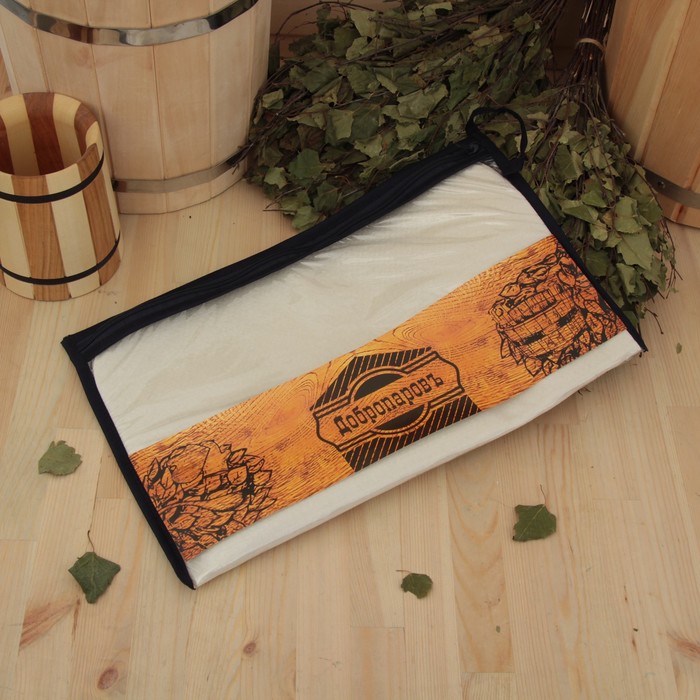 Коврик для бани в косметичке "Классический" овальный, белый