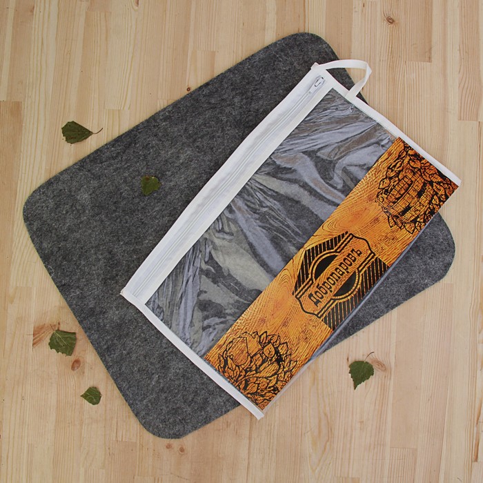 Коврик для бани в косметичке "Классический" овальный, серый