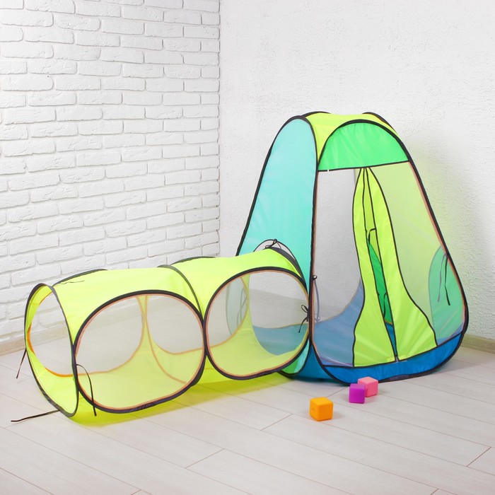 Палатка "Радужный домик" 4 грани конус + тоннель из 2-х секций