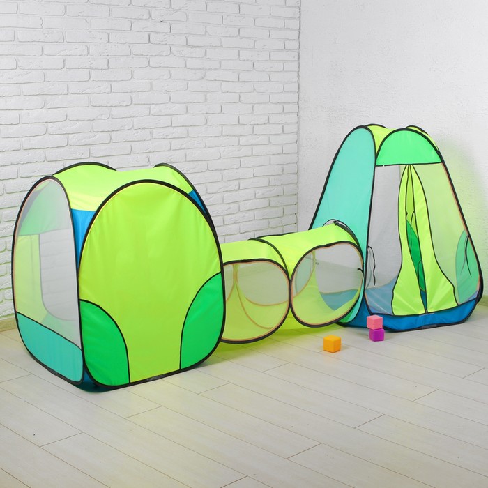 Палатка "Радужный домик" (4 грани конус+4 грани квадрат)+ тоннель из 2-х секций