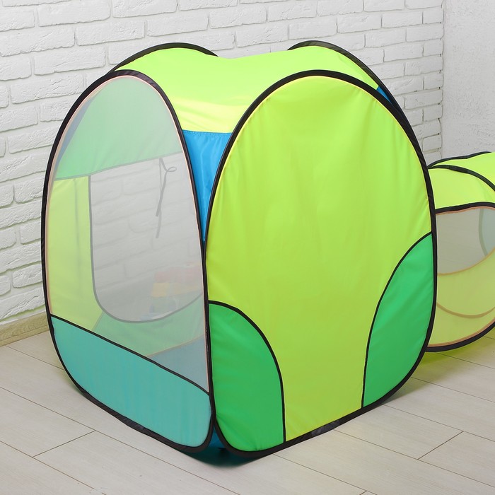 Палатка "Радужный домик" (4 грани конус+4 грани квадрат)+ тоннель из 2-х секций