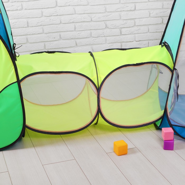 Палатка "Радужный домик" (4 грани конус+4 грани квадрат)+ тоннель из 2-х секций