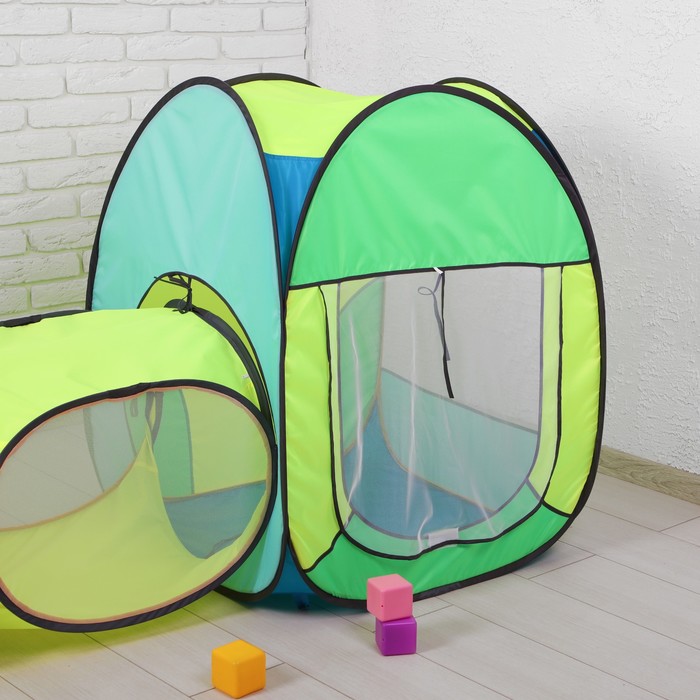Палатка "Радужный домик" (4 грани конус+4 грани квадрат)+ тоннель из 2-х секций