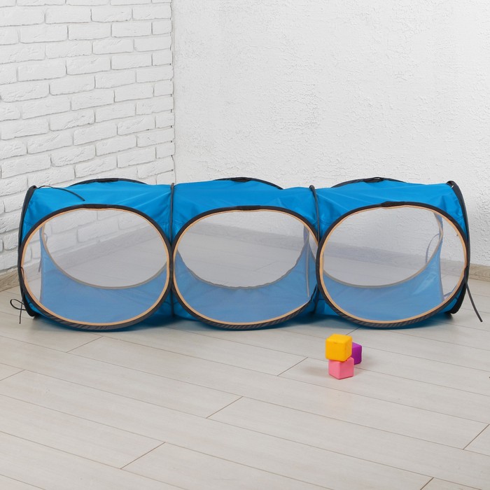 Палатка 3 секции голубой яркий с москитной сеткой