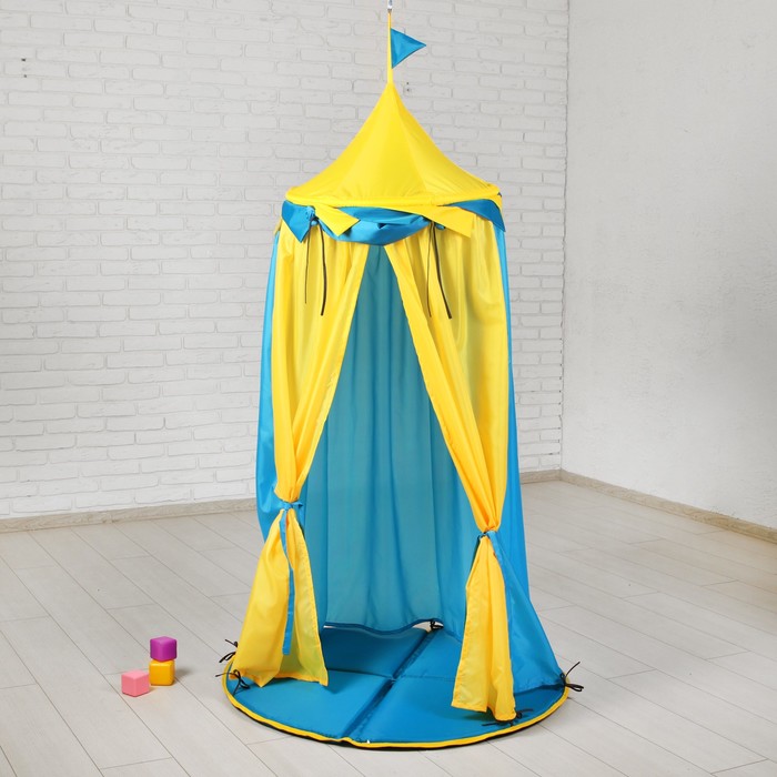 Палатка подвесная "Замок" голубой с желтым