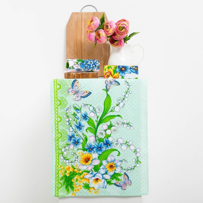 Набор полотенец DomoVita "Весенний букет ", 45х65 см, 3 шт в коробке