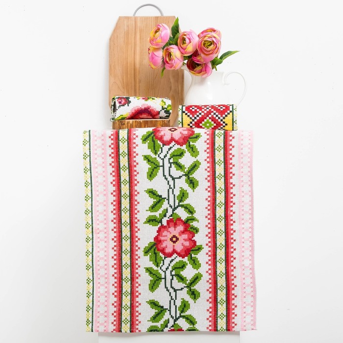 Набор полотенец DomoVita "Сударушка ", 45х65 см, 3 шт в коробке