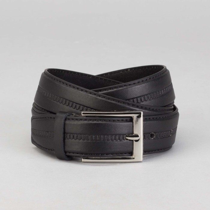 Ремень мужской, пряжка металл, ширина - 3,5 см, цвет чёрный