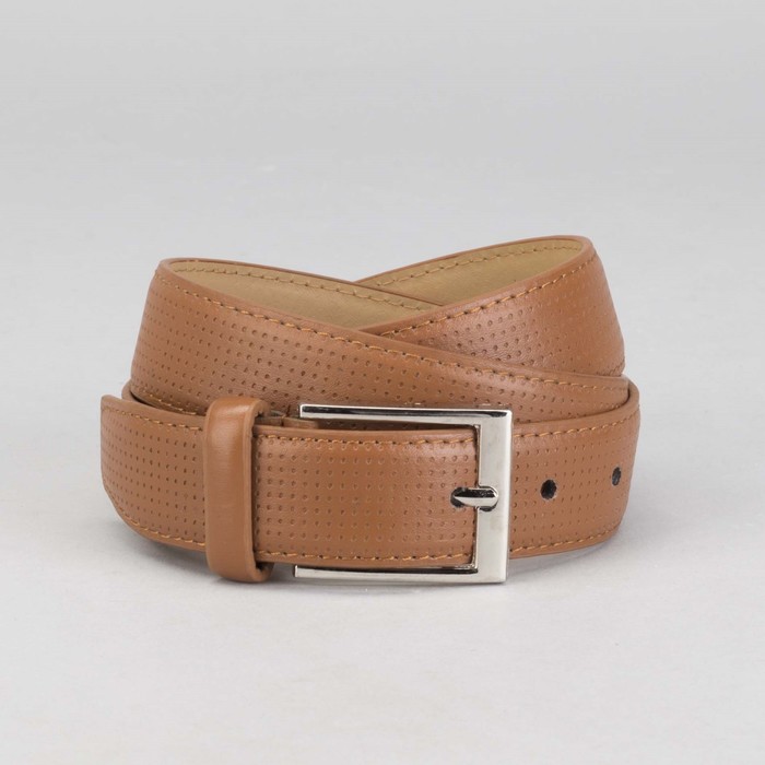 Ремень мужской, пряжка металл, ширина - 3,5 см, цвет рыжий