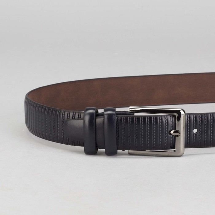 Ремень мужской, пряжка тёмный металл, ширина - 3,5 см, цвет чёрный