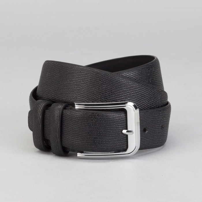 Ремень мужской, пряжка металл, ширина - 4 см, цвет чёрный
