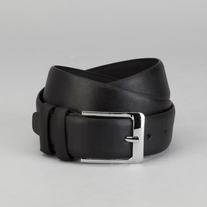Ремень мужской, пряжка металл, ширина - 4 см, цвет чёрный