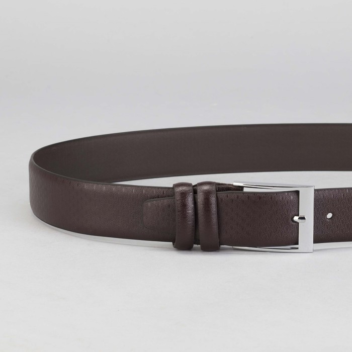 Ремень мужской, пряжка металл, ширина - 4 см, цвет кофе