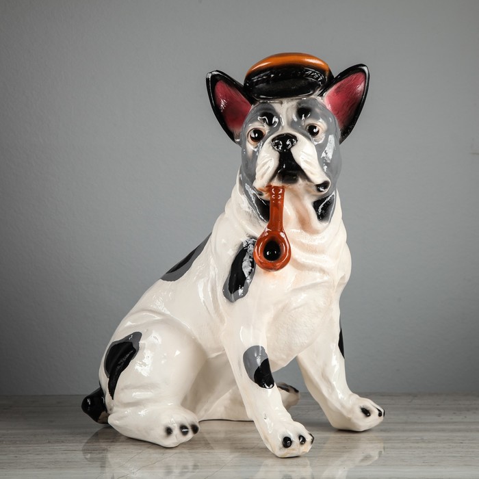 Копилка "Собака детектив"   глянец черно-серый