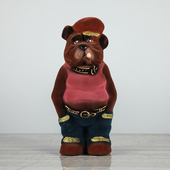 Копилка "Собака Бульдог Фраер", флок