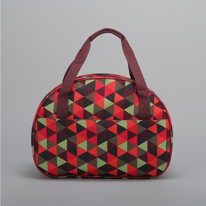Сумка дорожная "Мозаика", отдел на молнии, наружный карман, цвет красный