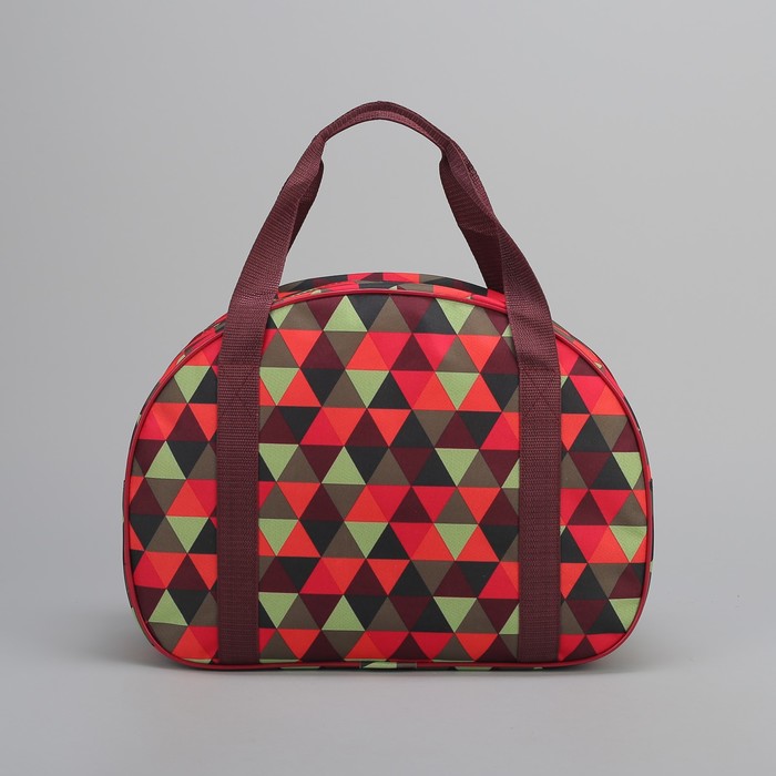 Сумка дорожная "Мозаика", отдел на молнии, наружный карман, цвет красный