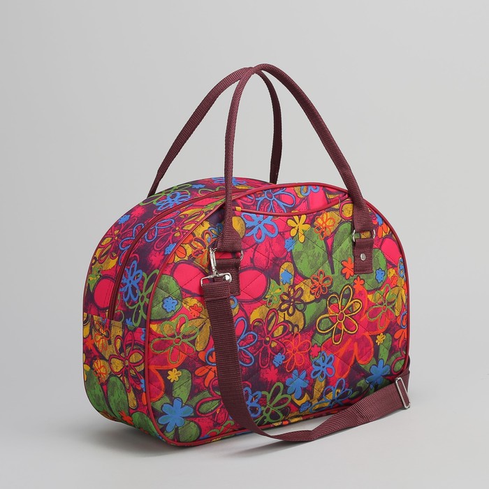 Сумка дорожная «Лето», отдел на молнии, наружный карман, цветы