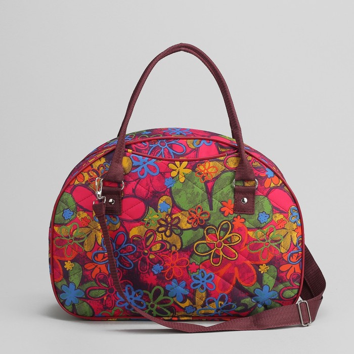 Сумка дорожная «Лето», отдел на молнии, наружный карман, цветы