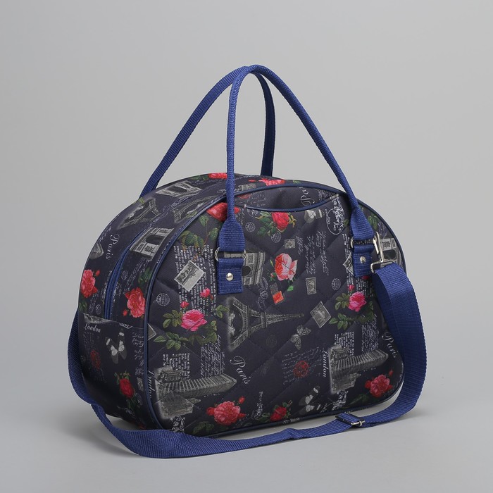 Сумка дорожная «Париж и розы», отдел на молнии, наружный карман