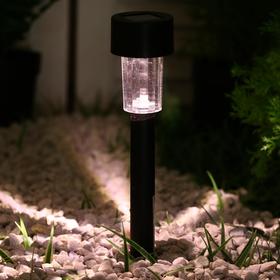 Фонарь садовый на солнечной батарее "Цилиндр", 31 см, d=4.5 см, 1 led, пластик, ТЕПЛЫЙ БЕЛЫЙ