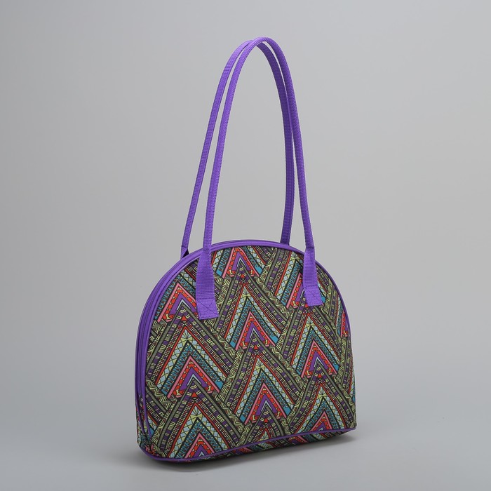 Сумка дорожная, отдел на молнии, наружный карман, орнамент зелёный