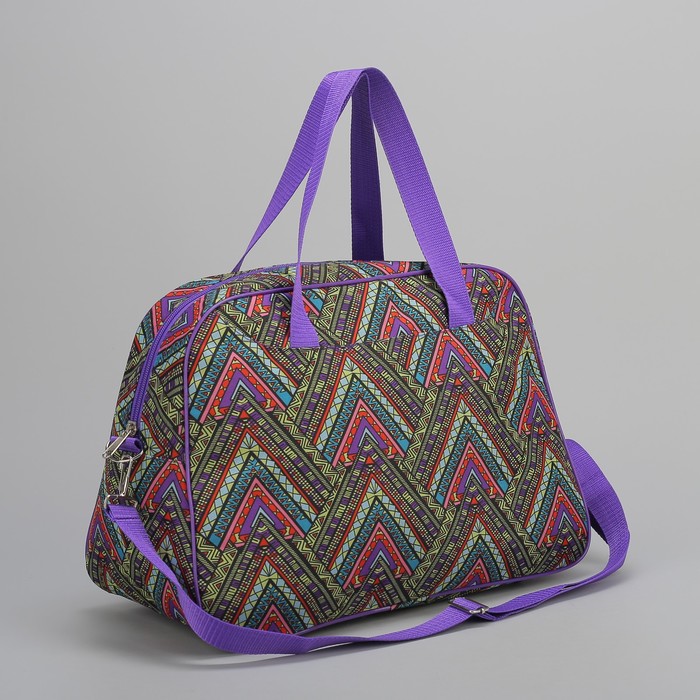 Сумка дорожная «Орнамент», отдел на молнии, наружный карман, цвет зелёный