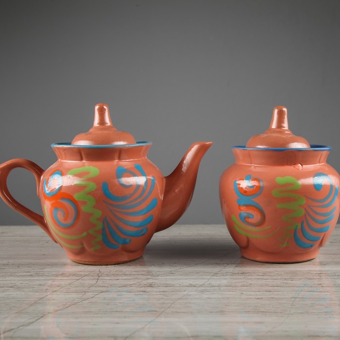 Набор чайный 2 предмета "Узор" цветной микс