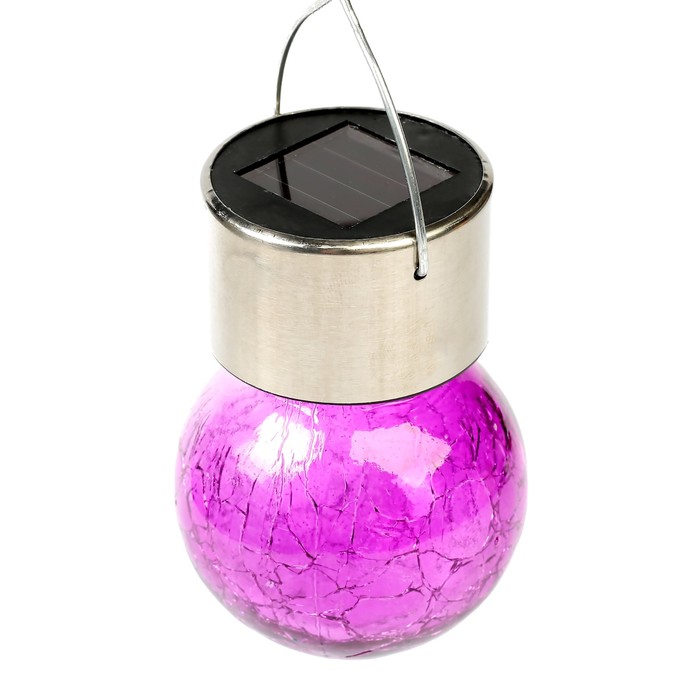 Фонарь садовый на солнечной батарее "Лампочка Красная", 60 х 90 мм, 1 led, стекло