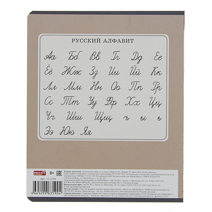 Тетрадь 12 листов частая косая линейка "МИКС-81" обложка картон хромэрзац, 10 видов