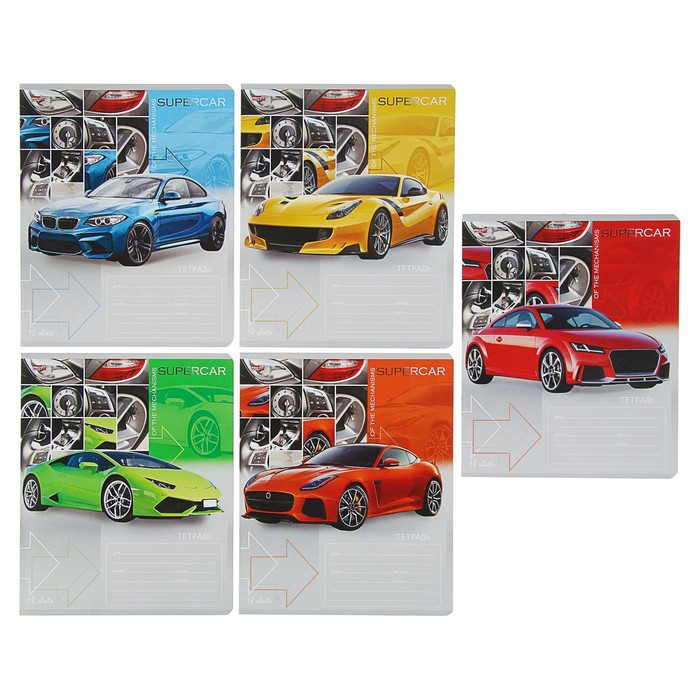 Тетрадь 18 листов линейка "Авто крупным планом" обложка картон хромэрзац, второй блок