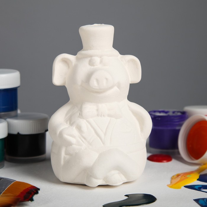 Фигурка-раскраска "Свинка мальчик"