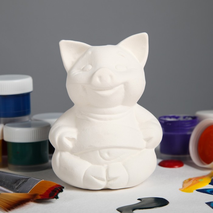 Фигурка-раскраска "Свинка с табличкой"