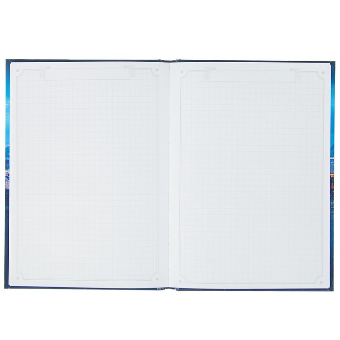 Записная книжка твёрдая обложка А5, 64 листа "Огни небоскребов", тиснение