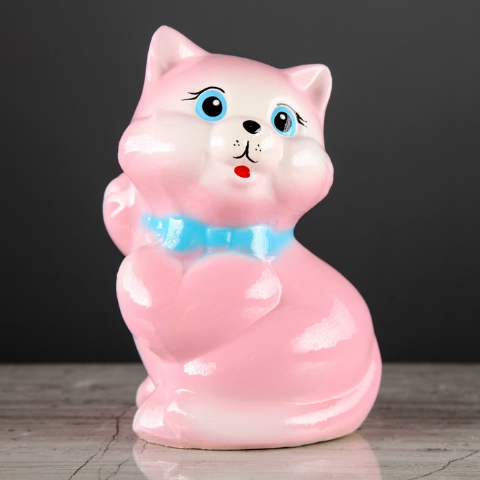 Копилка-статуэтка  "Котятки"сидит  лиловый/розовый  (за штуку)