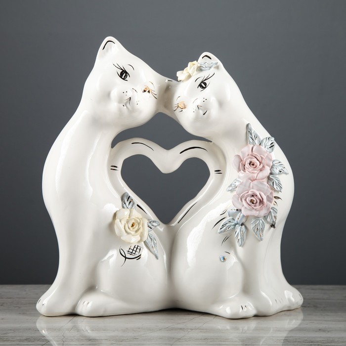 Копилка "Коты сердце" большая, лепка