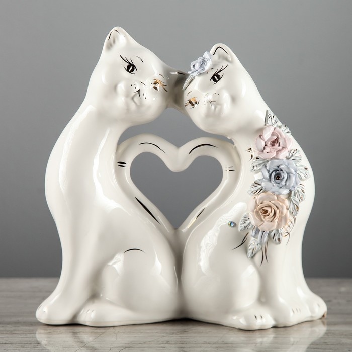 Копилка "Коты сердце" большая, лепка