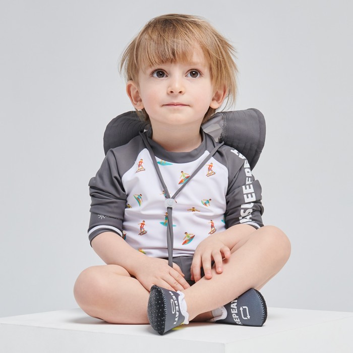 Футболка для плавания, рост 98 см, цвет белый/серый 50524