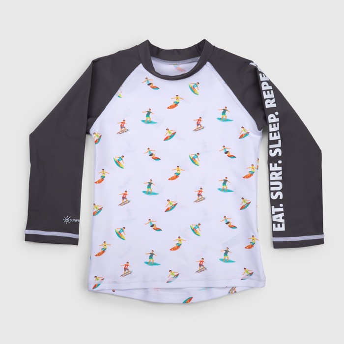 Футболка для плавания, рост 98 см, цвет белый/серый 50524