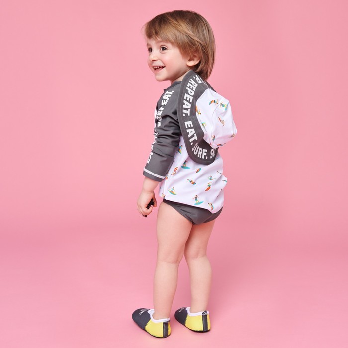 Футболка для плавания, рост 92 см, цвет белый/серый 50524