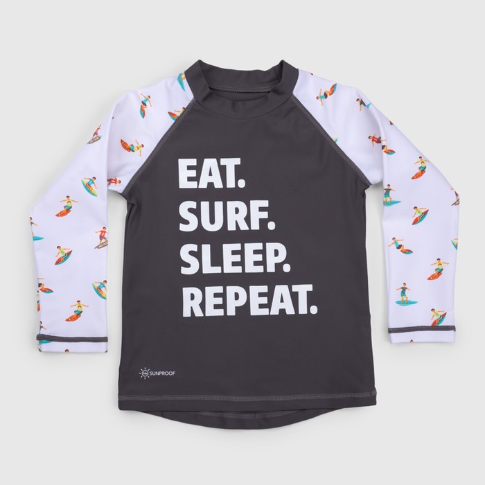 Футболка для плавания, рост 92 см, цвет белый/серый 50525