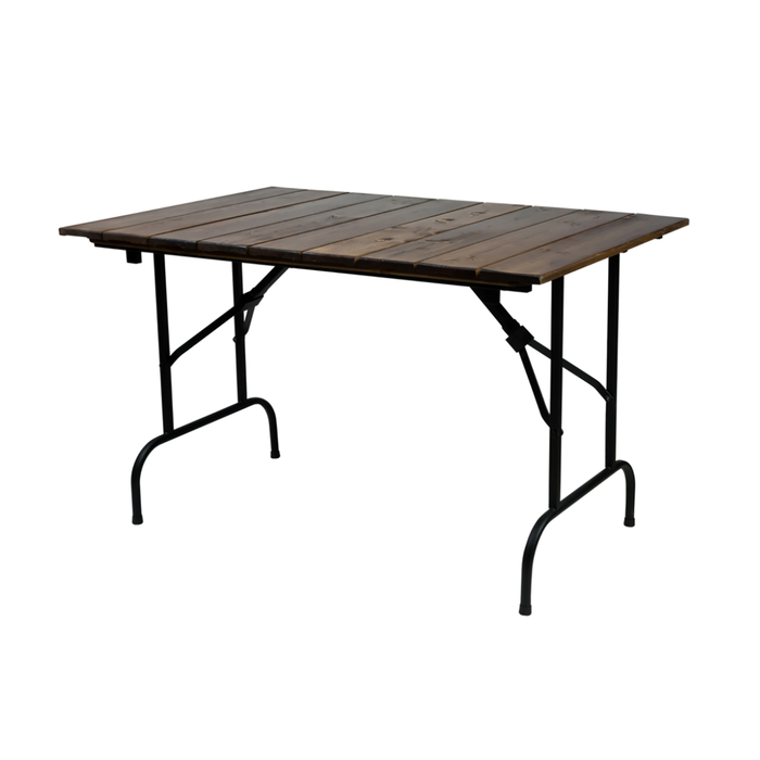 Складной стол "Лидер 1", 900х600 мм, уличный из реек, цвет тёмное дерево