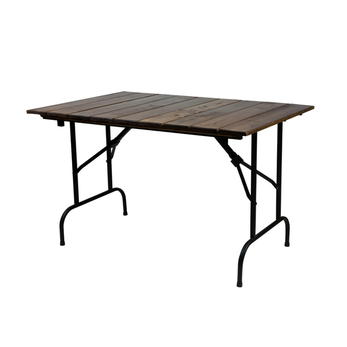 Складной стол "Лидер 1", 1200х750 мм, уличный из реек, цвет тёмное дерево