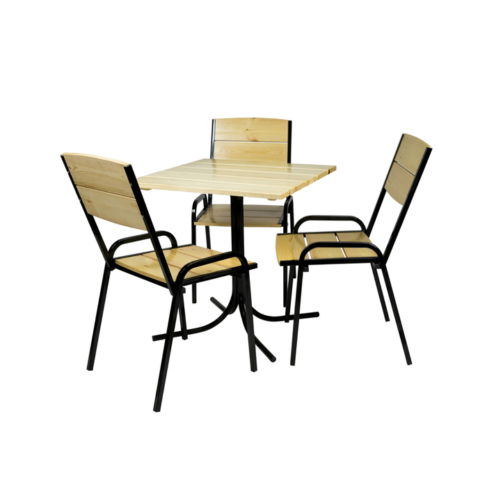 Уличный стол из реек "Лидер 21", 800х800 мм, цвет светлое дерево