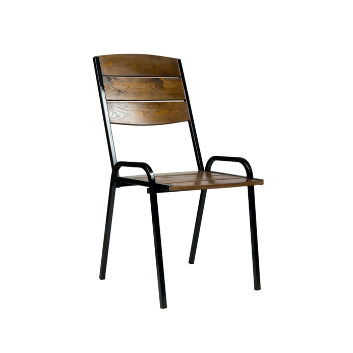 Уличный стул из рейки сосны, цвет тёмное дерево